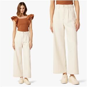 JOE’S JEANS The Pleated Wide Leg Ankle Pant in Natural